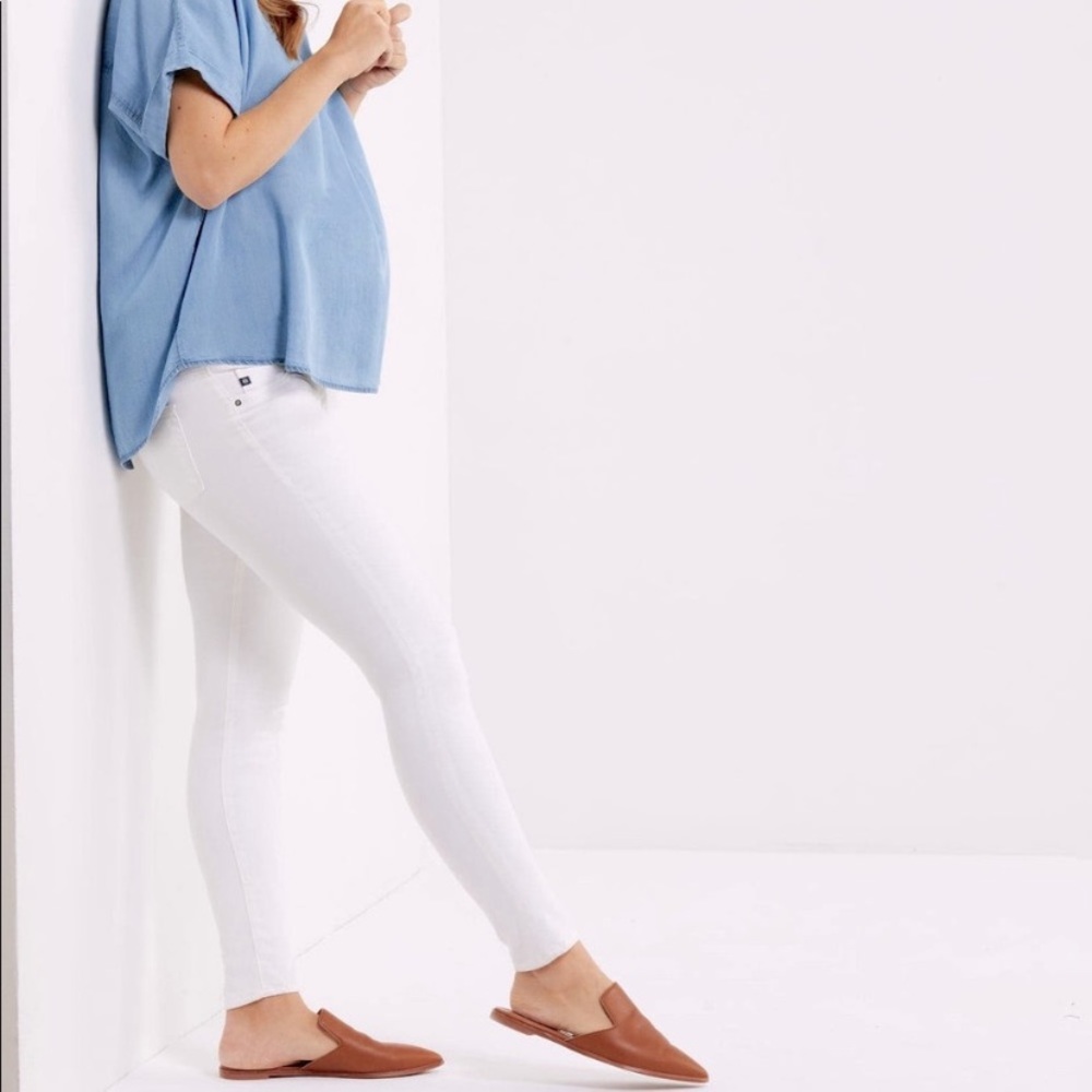 AG Adriano Goldschmied white skinny maternity jeans size 27.